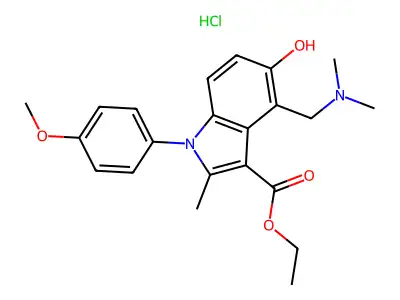 ethyl 4-((dimethylamino)methyl)-5-hydroxy-1-(4-methoxyphenyl)-2-methyl-1H-indole-3-carboxylate hydrochloride structure