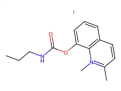 Quinaldinium, 8-hydroxy-1-methyl-, iodide, propylcarbamate structure
