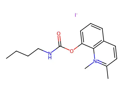 Quinaldinium, 8-hydroxy-1-methyl-, iodide, butylcarbamate structure