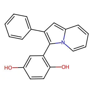 2-(2-Phenylindolizin-3-yl)benzene-1,4-diol structure