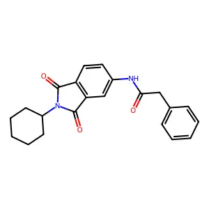 N-(2-cyclohexyl-1,3-dioxoisoindol-5-yl)-2-phenylacetamide structure