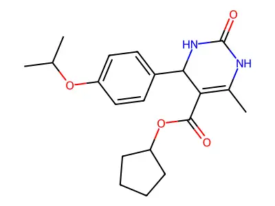 cyclopentyl 6-methyl-2-oxo-4-[4-(propan-2-yloxy)phenyl]-1,2,3,4-tetrahydropyrimidine-5-carboxylate structure