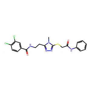 3,4-dichloro-N-[2-(4-methyl-5-{[2-oxo-2-(phenylamino)ethyl]sulfanyl}-4H-1,2,4-triazol-3-yl)ethyl]benzamide structure
