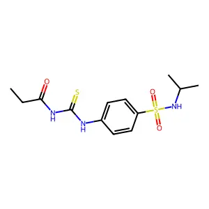 N-[({4-[(isopropylamino)sulfonyl]phenyl}amino)carbonothioyl]propanamide structure