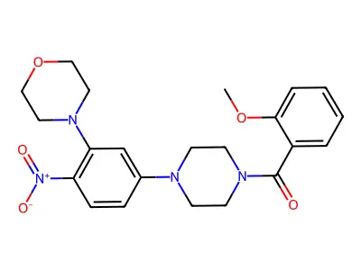 (2-Methoxyphenyl)-[4-(3-morpholin-4-yl-4-nitrophenyl)piperazin-1-yl]methanone structure