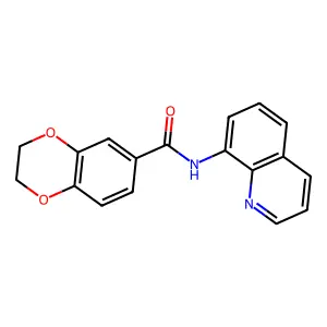 N-(8-quinolinyl)-2,3-dihydro-1,4-benzodioxine-6-carboxamide structure