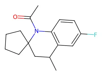 1-(6-Fluoro-4-methylspiro[3,4-dihydroquinoline-2,1'-cyclopentane]-1-yl)ethanone structure