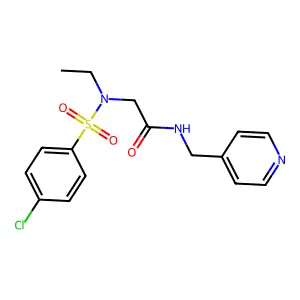 2-[(4-chlorophenyl)sulfonyl-ethylamino]-N-(pyridin-4-ylmethyl)acetamide structure