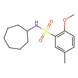 N-环庚基-2-甲氧基-5-甲基苯磺酰胺 structure