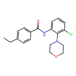 N-(3-chloro-2-morpholin-4-ylphenyl)-4-ethylbenzamide structure