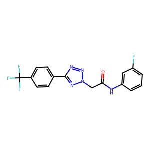 N-(3-fluorophenyl)-2-[5-[4-(trifluoromethyl)phenyl]tetrazol-2-yl]acetamide structure