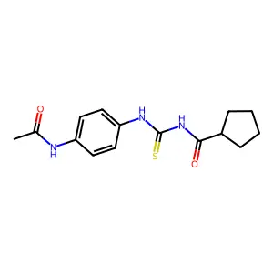N-[(4-acetamidophenyl)carbamothioyl]cyclopentanecarboxamide structure