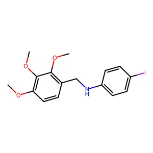 4-iodo-N-[(2,3,4-trimethoxyphenyl)methyl]aniline structure