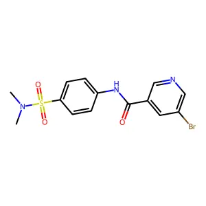 5-bromo-N-[4-(dimethylsulfamoyl)phenyl]pyridine-3-carboxamide structure