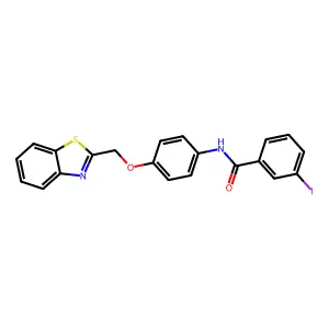 N-[4-(1,3-benzothiazol-2-ylmethoxy)phenyl]-3-iodobenzamide structure