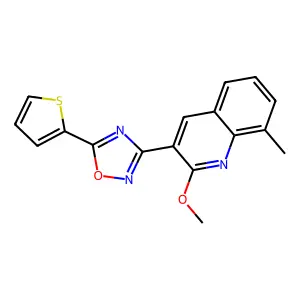 3-(2-Methoxy-8-methylquinolin-3-yl)-5-thiophen-2-yl-1,2,4-oxadiazole structure