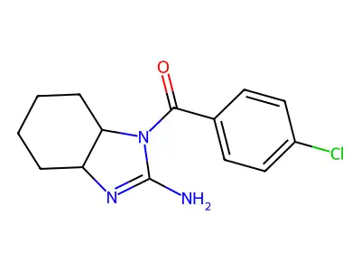 (2-Amino-3a,4,5,6,7,7a-hexahydrobenzimidazol-1-yl)-(4-chlorophenyl)methanone structure