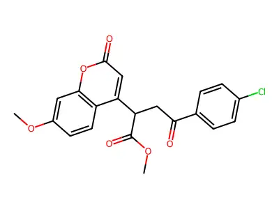 Methyl 4-(4-chlorophenyl)-2-(7-methoxy-2-oxochromen-4-yl)-4-oxobutanoate structure