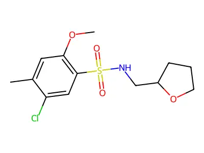 5-chloro-2-methoxy-4-methyl-N-(tetrahydro-2-furanylmethyl)benzenesulfonamide structure