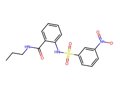 2-[(3-nitrophenyl)sulfonylamino]-N-propylbenzamide structure