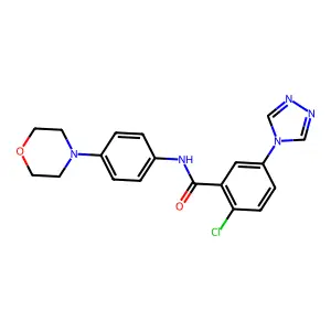 2-chloro-N-(4-morpholin-4-ylphenyl)-5-(1,2,4-triazol-4-yl)benzamide structure