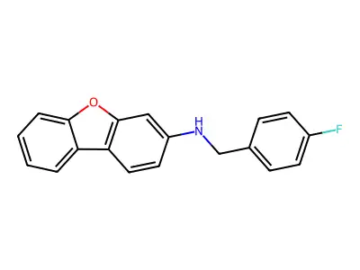 N-[(4-fluorophenyl)methyl]dibenzofuran-3-amine structure