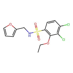 3,4-dichloro-2-ethoxy-N-(furan-2-ylmethyl)benzenesulfonamide structure