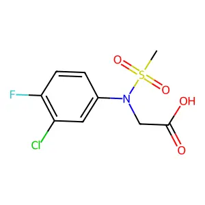 N-(3-chloro-4-fluorophenyl)-N-(methylsulfonyl)glycine structure