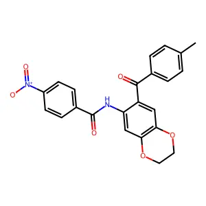 N-[7-(4-methylbenzoyl)-2,3-dihydro-1,4-benzodioxin-6-yl]-4-nitrobenzamide structure