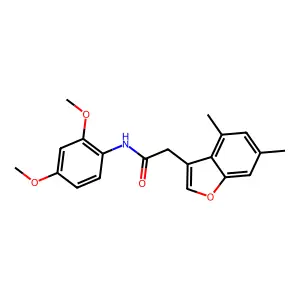 N-(2,4-dimethoxyphenyl)-2-(4,6-dimethyl-1-benzofuran-3-yl)acetamide structure