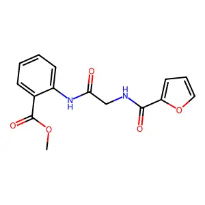 methyl 2-{[N-(furan-2-ylcarbonyl)glycyl]amino}benzoate structure
