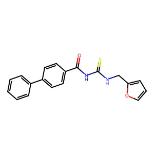 N-(furan-2-ylmethylcarbamothioyl)-4-phenylbenzamide structure