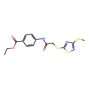 Ethyl 4-[({[3-(methylthio)-1,2,4-thiadiazol-5-yl]thio}acetyl)amino]benzoate structure