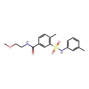 N-(2-methoxyethyl)-4-methyl-3-[(3-methylphenyl)sulfamoyl]benzamide structure