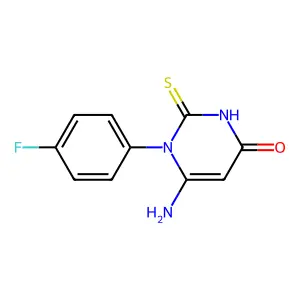 6-Amino-1-(4-fluorophenyl)-2-sulfanylidenepyrimidin-4-one structure