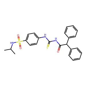 2,2-diphenyl-N-[[4-(propan-2-ylsulfamoyl)phenyl]carbamothioyl]acetamide structure