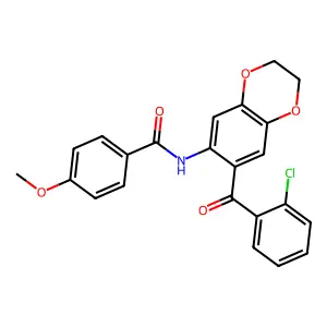 N-[7-(2-chlorobenzoyl)-2,3-dihydro-1,4-benzodioxin-6-yl]-4-methoxybenzamide structure