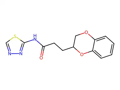 3-(2,3-dihydro-1,4-benzodioxin-3-yl)-N-(1,3,4-thiadiazol-2-yl)propanamide structure