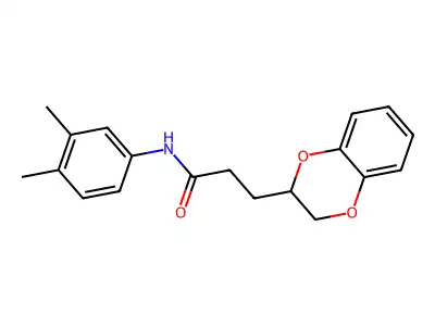 3-(2,3-dihydro-1,4-benzodioxin-3-yl)-N-(3,4-dimethylphenyl)propanamide structure
