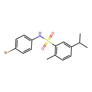 N-(4-bromophenyl)-2-methyl-5-(propan-2-yl)benzene-1-sulfonamide structure