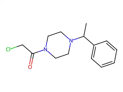 2-Chloro-1-[4-(1-phenylethyl)-1-piperazinyl]ethanone structure