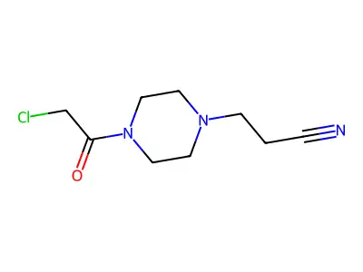3-(4-(2-Chloroacetyl)piperazin-1-yl)propanenitrile structure