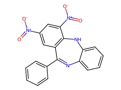 2,4-Dinitro-11-phenyl-5H-dibenzo[b,E][1,4]diazepine structure
