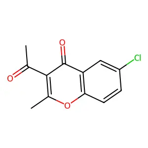 3-acetyl-6-chloro-2-methyl-4H-chromen-4-one structure