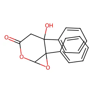 5-Hydroxy-5,6-diphenyl-2,7-dioxabicyclo[4.1.0]heptan-3-one structure