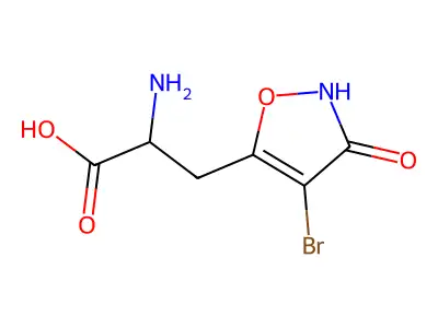 2-Amino-3-(4-bromo-3-hydroxyisoxazol-5-YL)propanoic acid structure