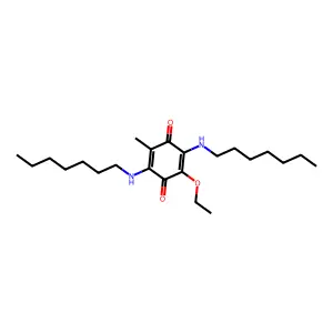 2-Ethoxy-3,6-bis(heptylamino)-5-methylcyclohexa-2,5-diene-1,4-dione structure