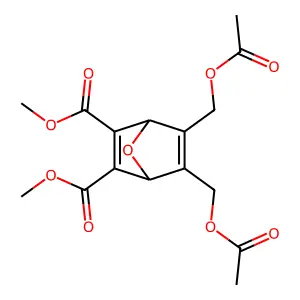 dimethyl 5,6-bis(acetyloxymethyl)-7-oxabicyclo[2.2.1]hepta-2,5-diene-2,3-dicarboxylate structure
