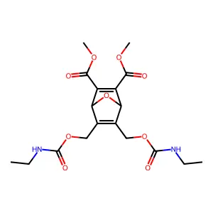 dimethyl 5,6-bis(ethylcarbamoyloxymethyl)-7-oxabicyclo[2.2.1]hepta-2,5-diene-2,3-dicarboxylate structure