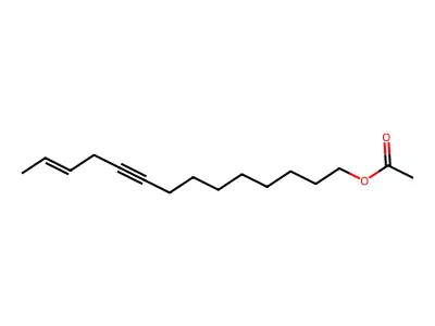 Tetradec-12-en-9-ynyl acetate structure